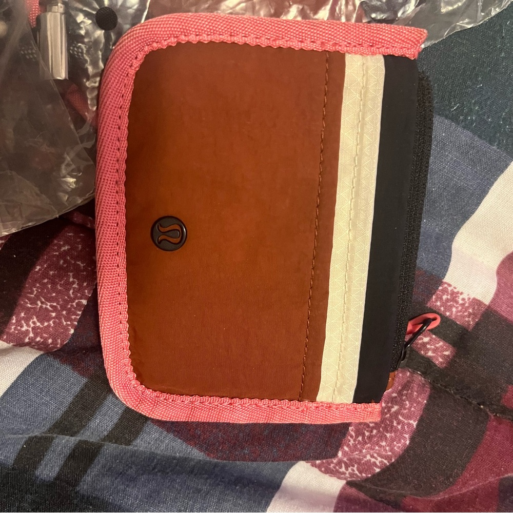 Lululemon Athletica Pink and Brown Wallet